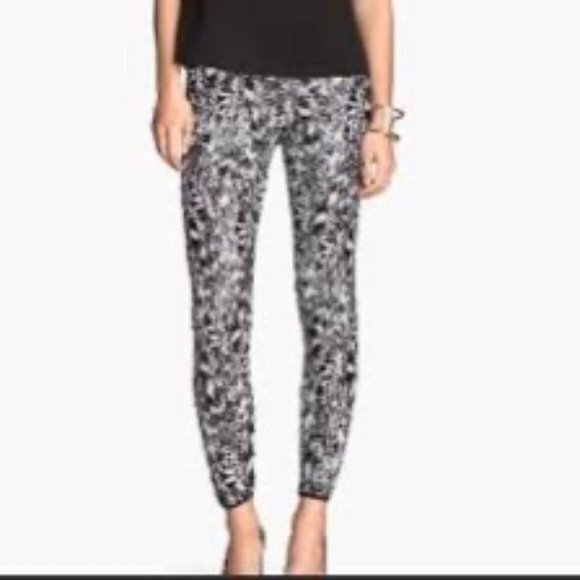 H&M Premier Sequin Black White Legging 6 EUC - Picture 5 of 10